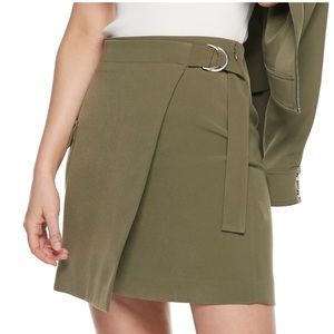 NWT Nine West D-Ring Utility Pocket Wrap Skirt